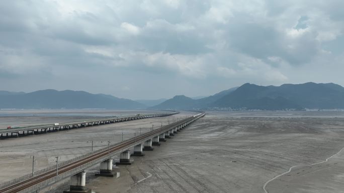 宁德滨海特大桥航拍跨海大桥沈海复线高速路