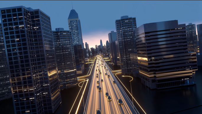 科技未来虚拟智慧城市穿梭片头AE+C4D