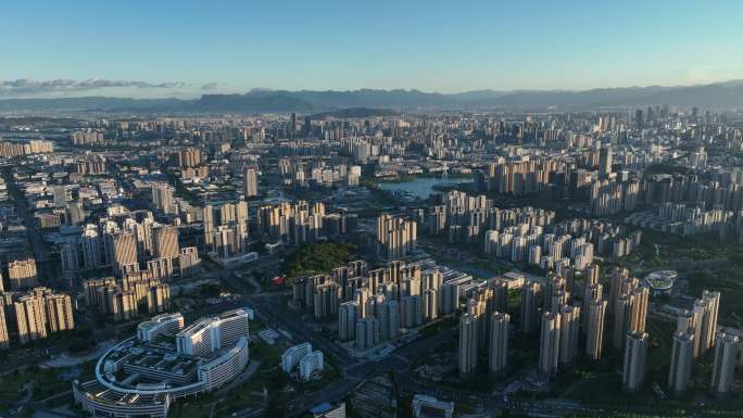 福州晋安区高视角航拍城市景观