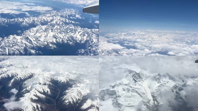 西藏进藏飞机上拍摄的雪山 贡嘎雪山
