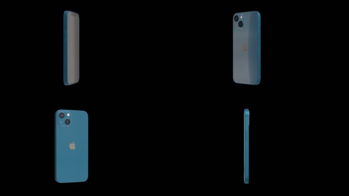 苹果iPhone 13蓝色手机透明背景