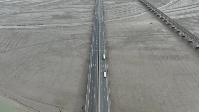 中国海上高速公路航拍沈海高速路滨海特大桥
