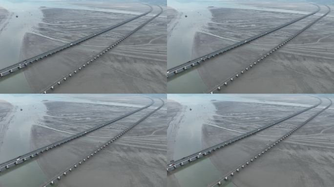 跨海大桥航拍宁德滨海特大桥沈海复线高速路