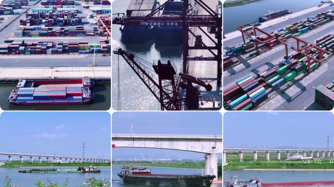 港口码头、物流运输、航运、运河、集装箱