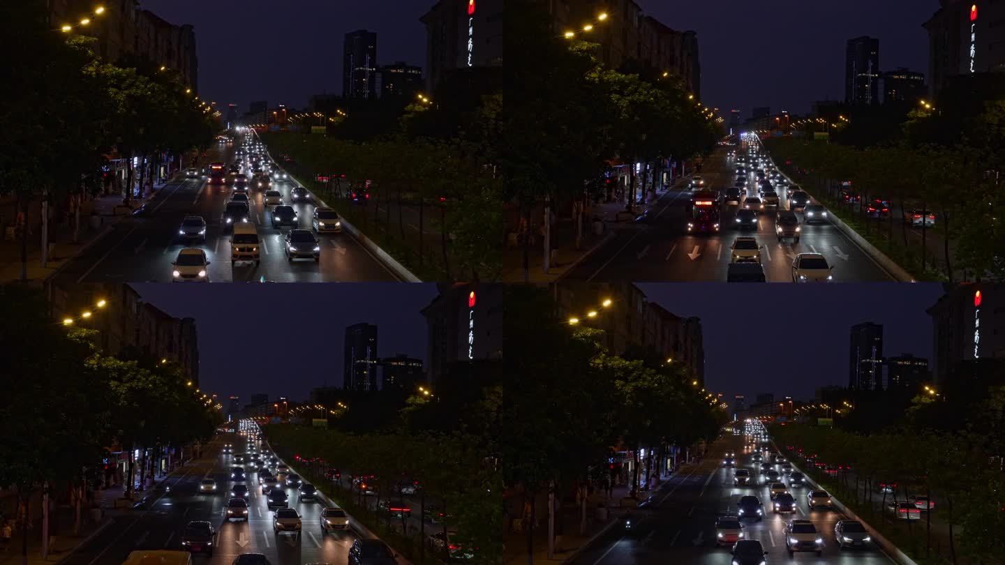 4K升格实拍夏天广州黄埔大道上的滚滚车流