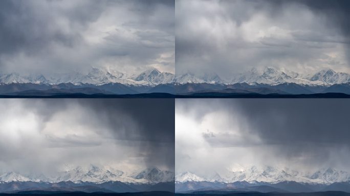 川西积雨云雪山延时摄影