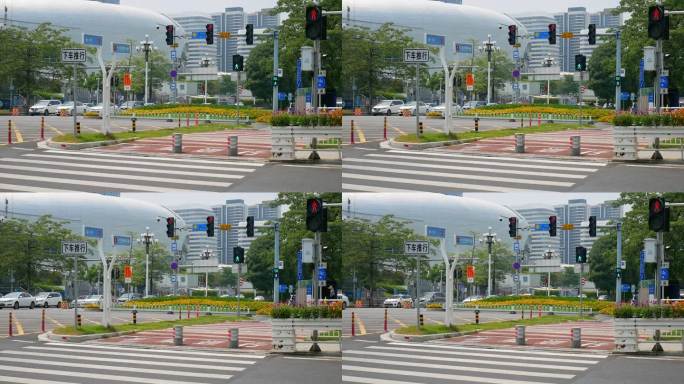斑马线三个红绿灯