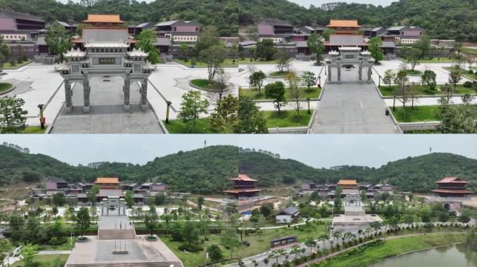 低空航拍萬夀禅寺