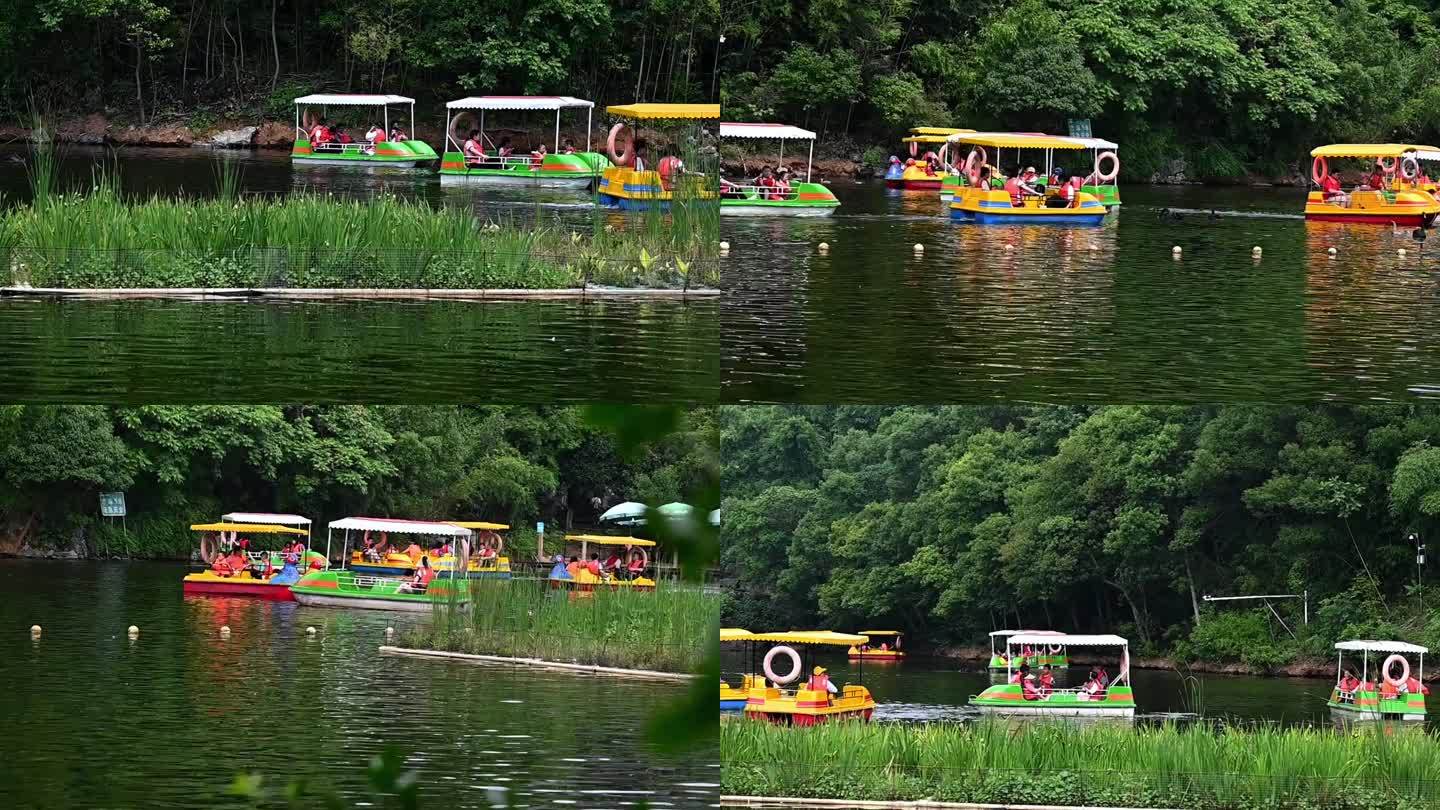公园里-脚踏船-电动船-8组长镜头