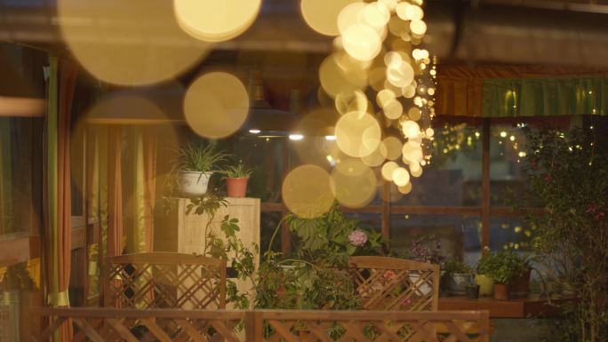 康定餐厅带有梦幻光斑环境素材