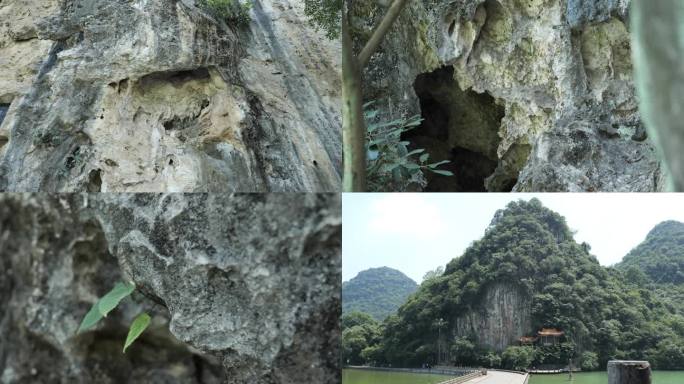 喀斯特地貌岩石特写4K