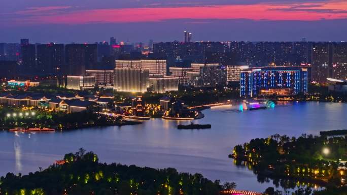 南通创新区紫琅湖紫琅新天地万豪酒店夜景