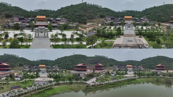 由近到远航拍萬夀禅寺