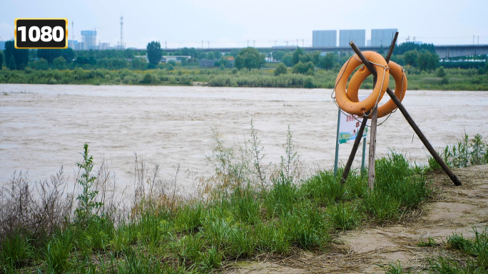 渭河涨水河流汛期洪水泄洪自然灾害洪水泛滥