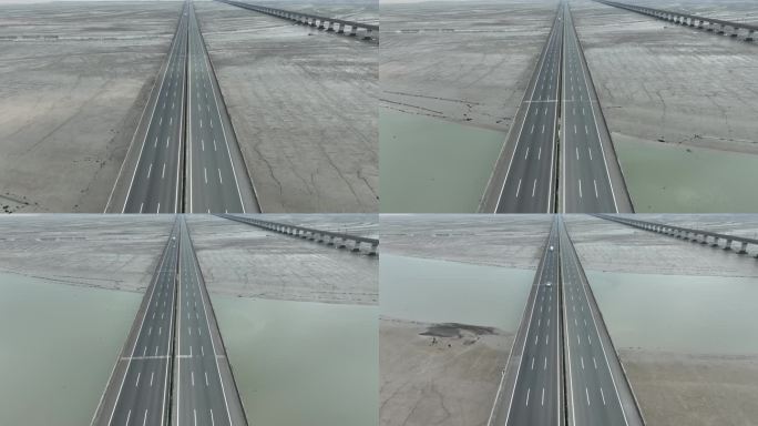 中国海上高速公路航拍沈海高速路滨海特大桥