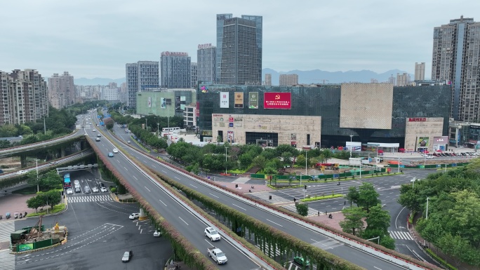 福州仓山区金山爱琴海商圈航拍城市景观