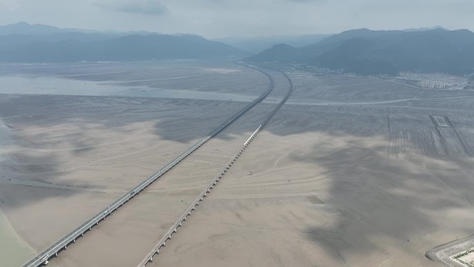 宁德滨海特大桥航拍跨海大桥沈海复线高速路