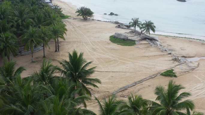 海南文昌淇水湾椰林沙滩风光