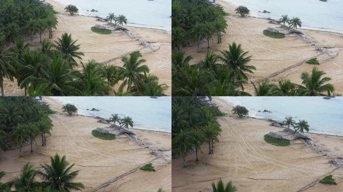 海南文昌淇水湾椰林沙滩风光