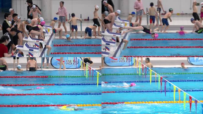 水立方国家游泳中心培训练习跳水出发的女孩