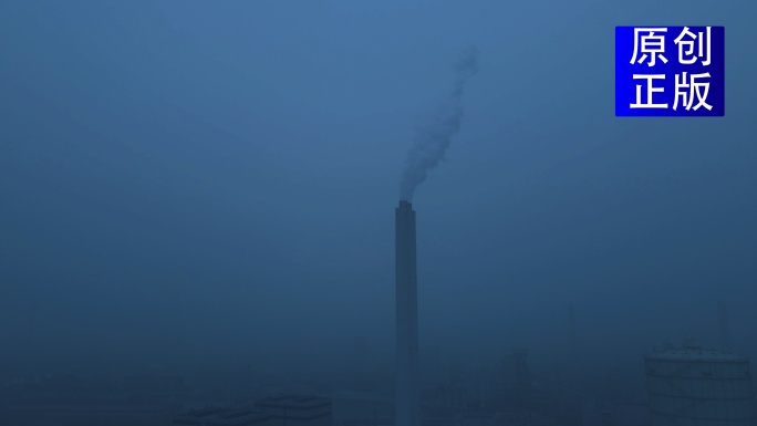 航拍城市雾霾城市污染空气污染
