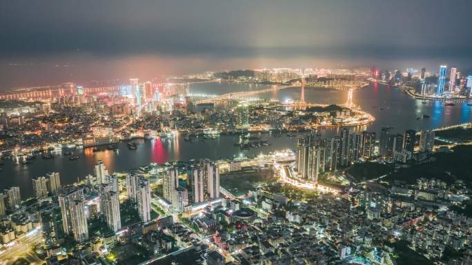 澳门珠海湾仔横琴延时夜景