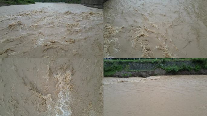 4k洪水  洪灾 发大水 实拍