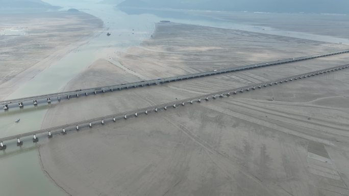 宁德滨海特大桥航拍跨海大桥沈海复线高速路
