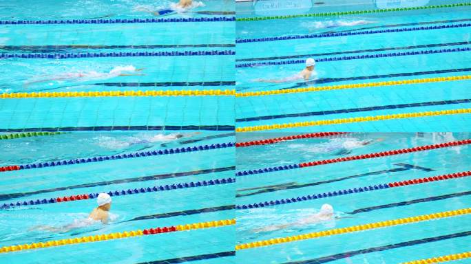 北京水立方国家游泳中心青少年游泳比赛蛙泳