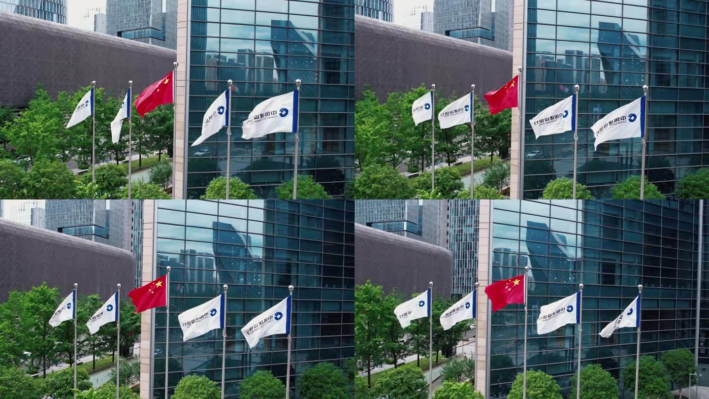宁波建设银行旗帜航拍