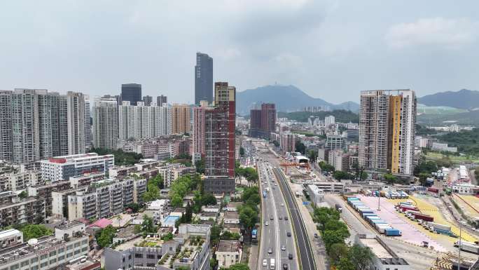 深圳l罗湖区航拍大景群楼