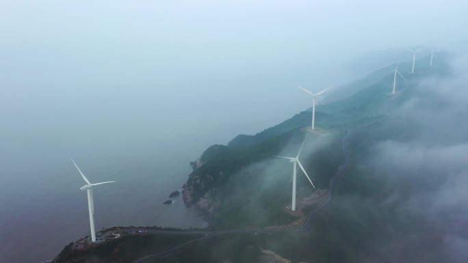 台州玉环大麦屿牛头颈 风力电厂 实拍视频