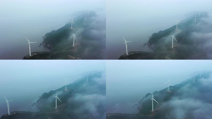 台州玉环大麦屿牛头颈 风力电厂 实拍视频