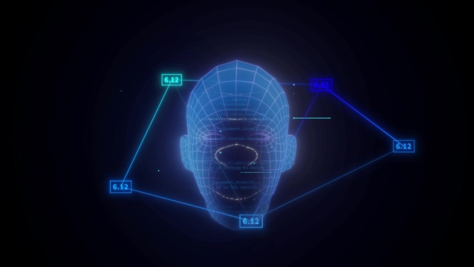 科技人物脸部扫描