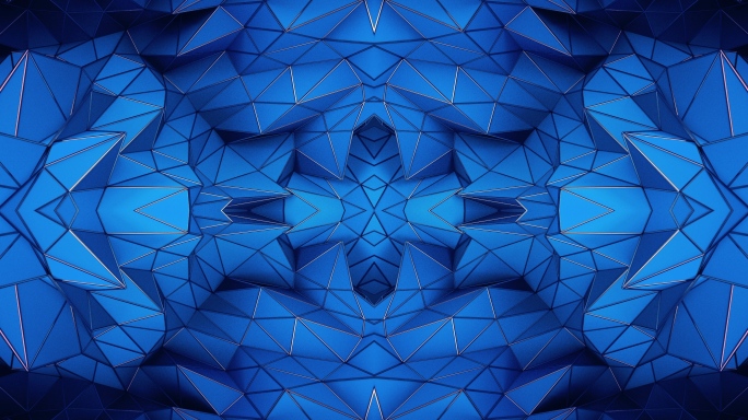 【4K时尚背景】蓝色闪动几何立体暖场背景