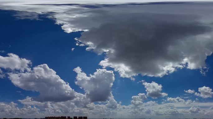 超宽屏全景晴空万里晴天中午高空云流动晴朗