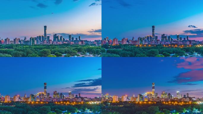 北京城市日落