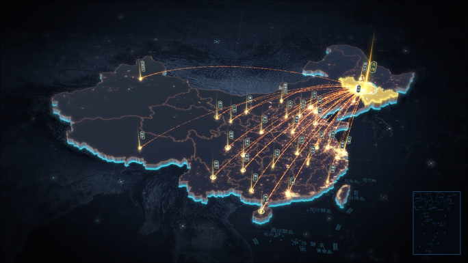 吉林辐射全国黑金三维区位地图