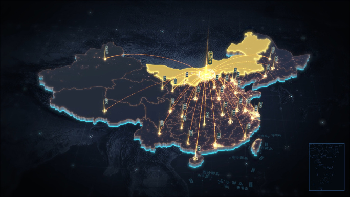 内蒙古辐射全国黑金三维区位地图