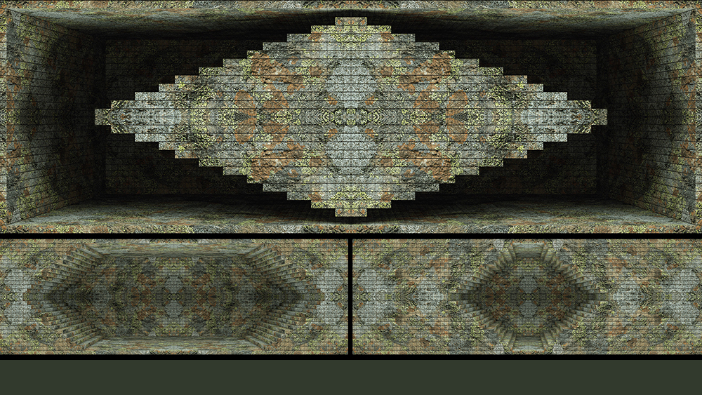 【裸眼3D】文化石肌理墙波形方块空间矩阵