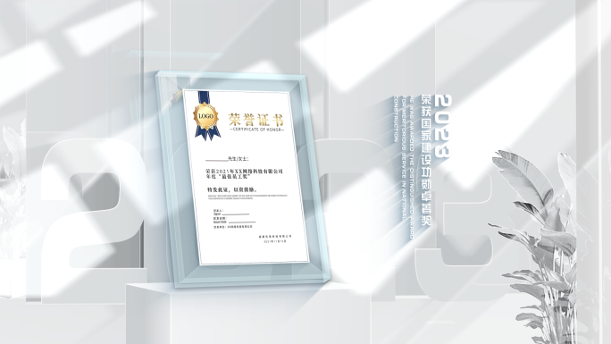 高端玻璃框荣誉专利资质证书包装【无插件】