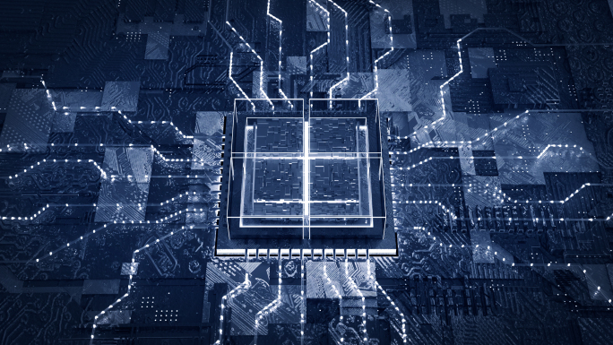 科技芯片虚拟人工智能服务器场景C4D工程