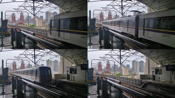 上海地铁进站出站 轻轨进站出站