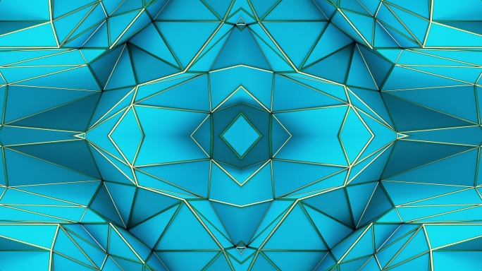 【4K时尚背景】蓝色闪动几何3D装饰图形