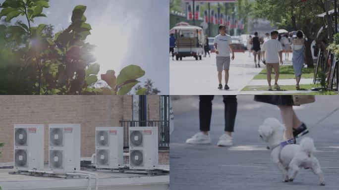 炎热的夏天高温夏至入伏人流 北京城市街道