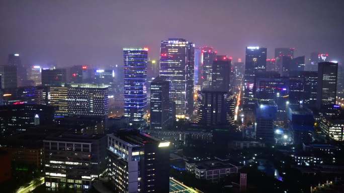 夜幕喧闹大都市城市夜景灯火辉煌蓝调夜色