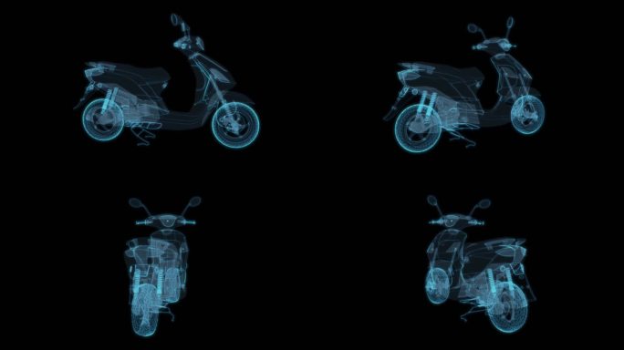 电动车 科幻透明 交通工具电瓶车摩托车