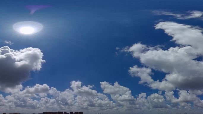 超宽屏全景晴空万里晴天中午高空云流动晴朗