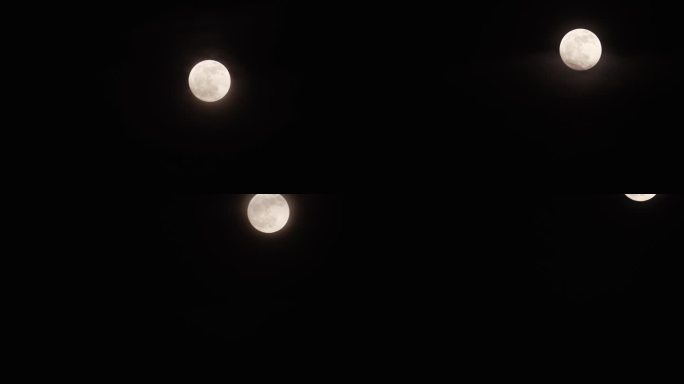 4K月球延时运动快速移动满月月亮升起夜景