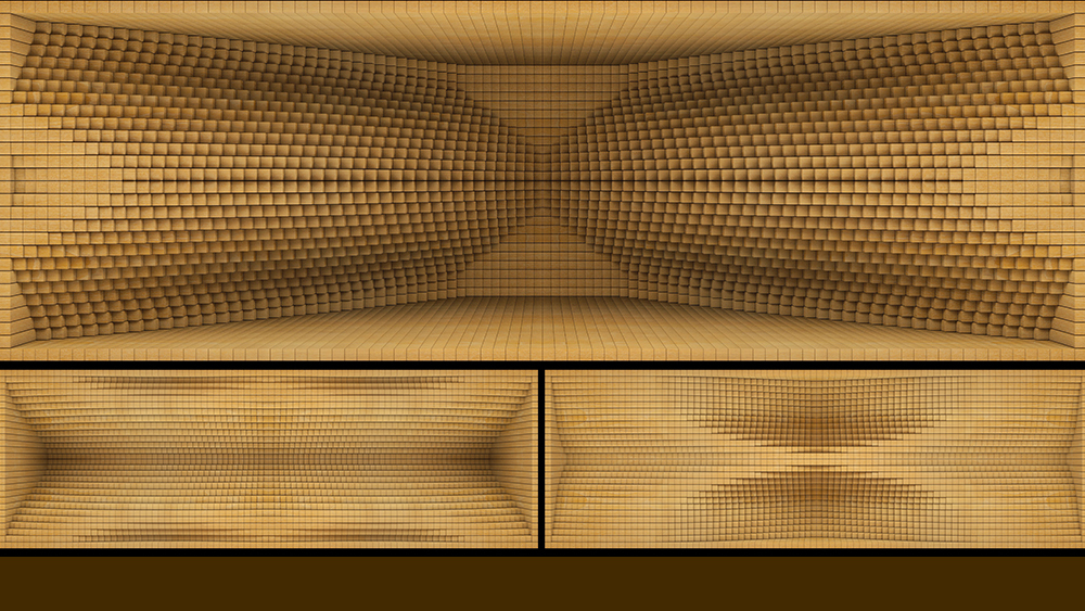 【裸眼3D】木质方块伸缩矩阵空间艺术墙体